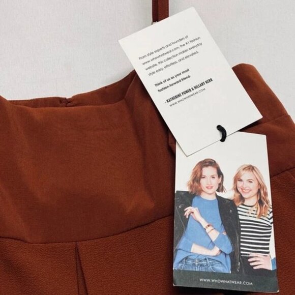 Who What Wear Dress Women's XS Halter Tank Summer Firey Brown Flowy Chiffon NWT - Picture 13 of 15